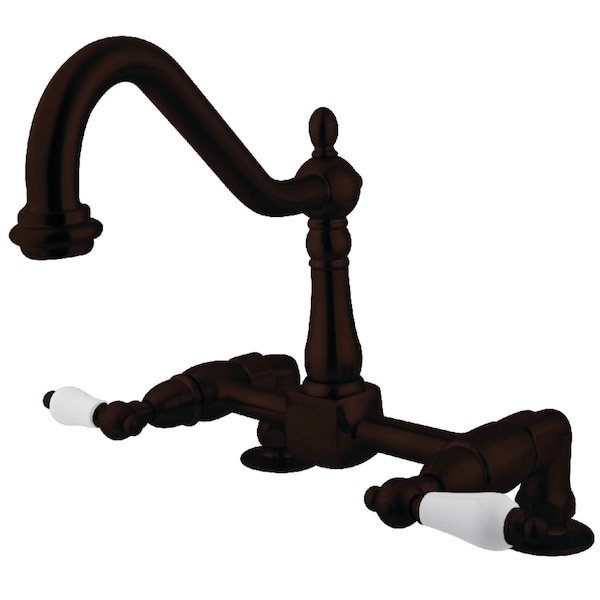 KS1145PL Heritage Two-Handle Bridge Kitchen Faucet, Oil Rubbed Bronze